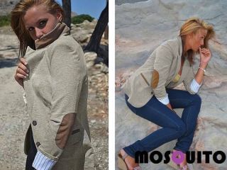 2012 womans Boyfriend style Jacket/Blazer patches 100% cotton New 
