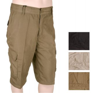 Mens Casual Short Capri Cargo Chino bottom pants,w/Pocket​s, black 