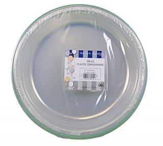 50ct Plastic Clear 10 Plates Wedding Party Dinnerware