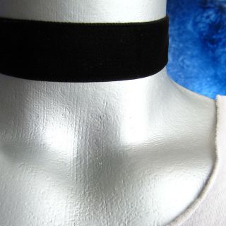 Adjustable Black Velvet Ribbon Choker Necklace    Hand Made in USA