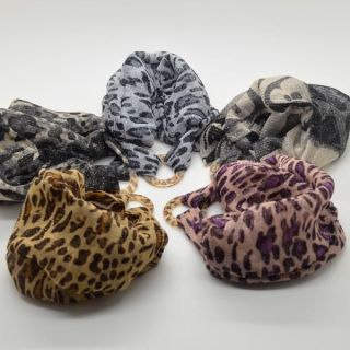   Lady Leopard Fabric Turban Wide HairBand Elastic Headband Wrist Band