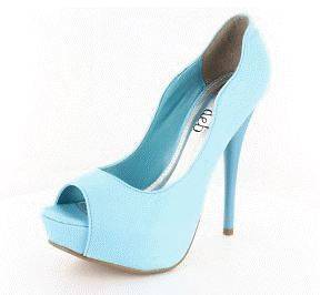 Sale Euro Designer Deb Womens Peep Toe High Heels Light Blue SKU# 