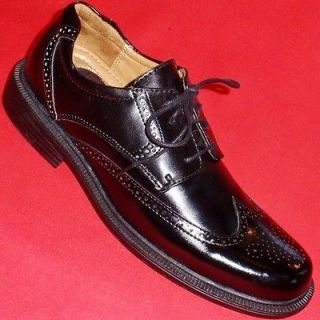   CROFT & BARROW HOFFMAN Black Wingtip Leather Oxfords Dress Formal Shoe