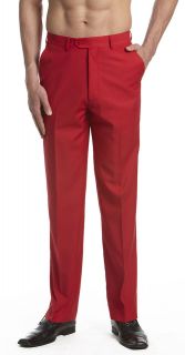 CONCITOR Mens Dress Pants Trousers Flat Front Slacks RED 44