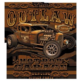 Car Tshirt The Outlaw Hot Rod Garage Genuine Stolen Part Classic Model 