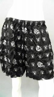   Raiders Misses M Cable Knit Boxer Shorts Black Gray Team Logo Sale