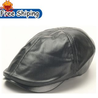   Black Square Pattern Coated Stylish Ivy Cap, Ascot, Newsboy Beret Hat