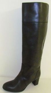 Crew Booker Leather Heel Boots Black Extended Calf Size 12 $368