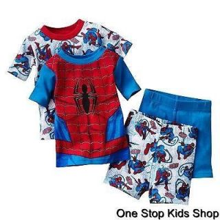 SPIDERMAN Boys 2T 3T 4T Pjs Set PAJAMAS Shirt Shorts Spidey Super 