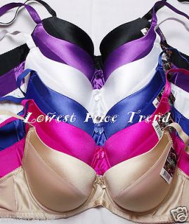 BRAS BR9072PDD UNDERWIRE PUSH UP PADDED LOT 34DD PLAIN CUP NEW 34DD