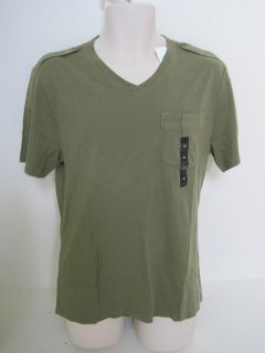   REPUBLIC Mens Olive Green V Neck Pocket T shirt Sizes M,L,XL,XXL NWT