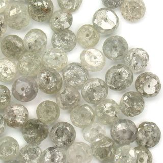 Genuine Natural Gray White Loose Diamond beads drilled faceted Round 