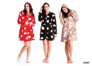   dressing gown robe coral fleece wrap hooded christmas gift nightwear