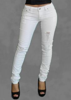 white ripped skinny jeans in Womens Clothing