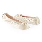 Ladies Isotoner Satin Stretch Ballet Style Slippers CREAM Ivory