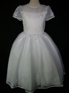  Wedding 1st Holy Communion Formal Special Party Dress White Size 8 10