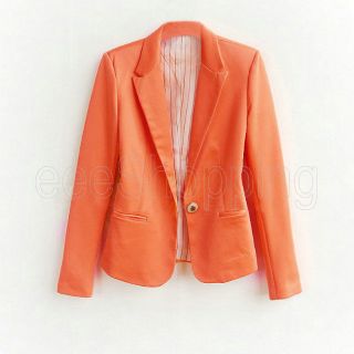   Candy Coloured One Button Blazer Suit Jacket 6 Color XS,M,L,XL Q058