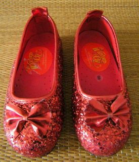 Ruby Red Slippers Wizard of Oz Toddler Girls Costume Shoes sz Small 