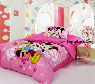 STUNNING DISNEY MINNIE MOUSE TWIN 7PC COMFORTER IN A BAG (Highly 