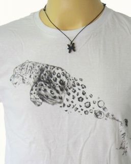   Art Leopard Tiger Bubble Men Idea White T Shirt Size M WH110167