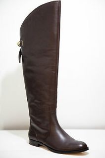 COACH Cheyenne Soft Calf Leather Tall Riding Boots Brown Chestnut Sz 