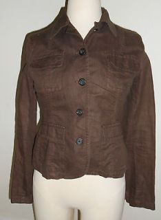 Womens J. CREW Brown LINEN Blend Casual Blazer Jacket Size Small NWOT