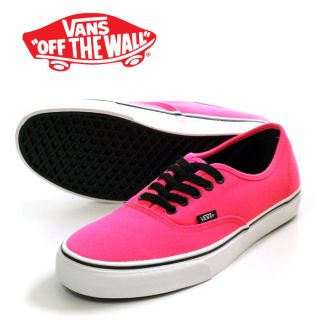 Vans Authentic Neon Fluorescent Pink Womens Skate Shoes