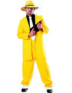 Mens Yellow Gangster Zoot Suit Size Std or XL 1920s 1930s Fancy Dress 