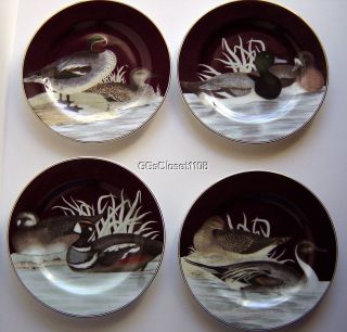 FITZ and FLOYD CANARD Duck Plates 8 inches 1995 Fine Porcelain