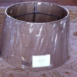 POTTERY BARN LARGE BURLAP LINED TAPERED DRUM LAMP SHADE NEW NATURAL