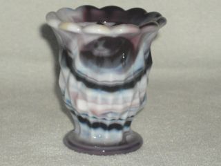 Imperial Glass Purple Slag Footed Toothpick Holder