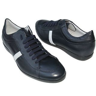   Boss Black Label Leather Sneakers Navy Blue Mens 12 45 Walking 11.5