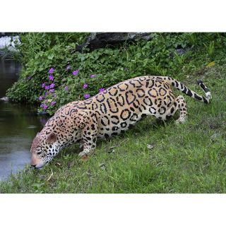 Exotic Jaguar Garden Sculpture Endangered Feline Cat Statue