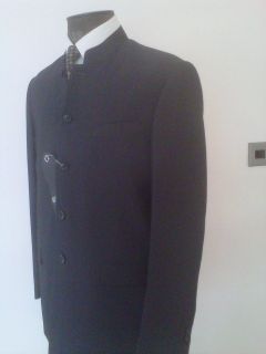 NEHRU SUIT CHARCOAL COLLARLESS BEATLE SUIT WEDDING & PROM TONIC SUIT 