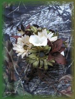 New Mossy Oak Break Up Wedding Bouquets, Silk Camo Wedding Flowers, 13 