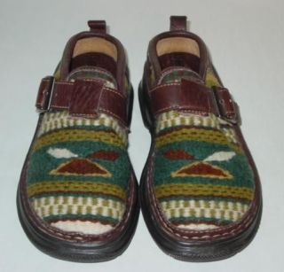WOMENS BORN WOOL INDIAN NAVAJO SOUTHWEST BLANKET CLOGS MULES SHOES 36 