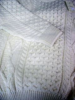 IRISH WOOL SWEATER hand knitted MADE in IRELAND soft, warm, men 
