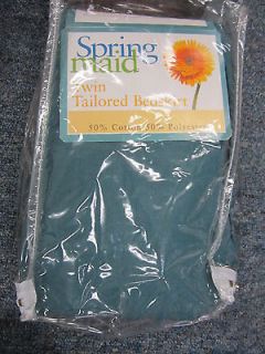 TWIN SIZE BED SKIRT TAILORED TEAL GREEN BY SPRINGMAID BRAND NEW
