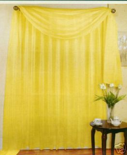 SHEER VOILE TAILORED CURTAINS 84 LONG BRIGHT YELLOW