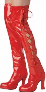 THIGH HIGH SEXY COSTUME VINYL BOOT COVERS 2 COLORS