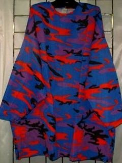 LONG SLEEVE ROUND NECK TOP   BLUE RED BLACK CAMUFLAGE