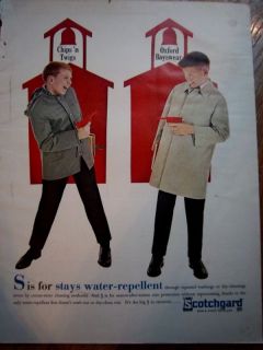 1962 Scotchgard Boys Trench Coat Water Squirt Gun Ad