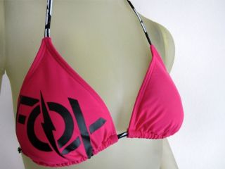 NWT Fox Racing Hot Pink Triangle Bikini Top small