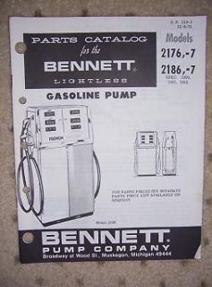 1971 Bennett Lightless Gas Pump Parts Catalog 2176  7 z