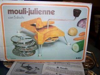 Mouli Julienne 5 Disc Slicer Orignal box and book Good Condition FREE 