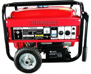 3500W 6.5HP Gasoline gas Generator Electric battery Start Wheels kit 