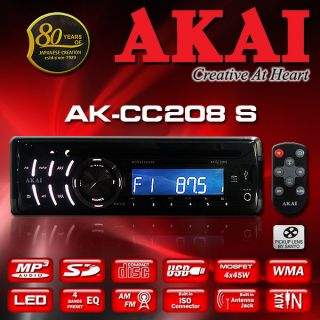 AKAI AK CC208S CD MP3 USB SD WMA Aux In Car Stereo Player