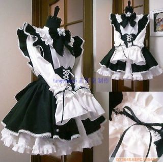 Halloween Lolita Gothic Cosplay Costume Maid Sissy Dress Custom Made 