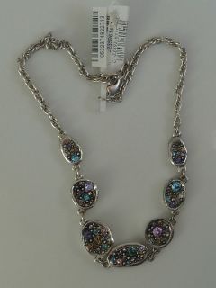 NWT Patricia Locke SILK Silver MOONSTRUCK Necklace Retail $325.00