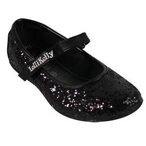 Lelli Kelly, LK8262, Black Glitter Adele Ballerina Party Shoes